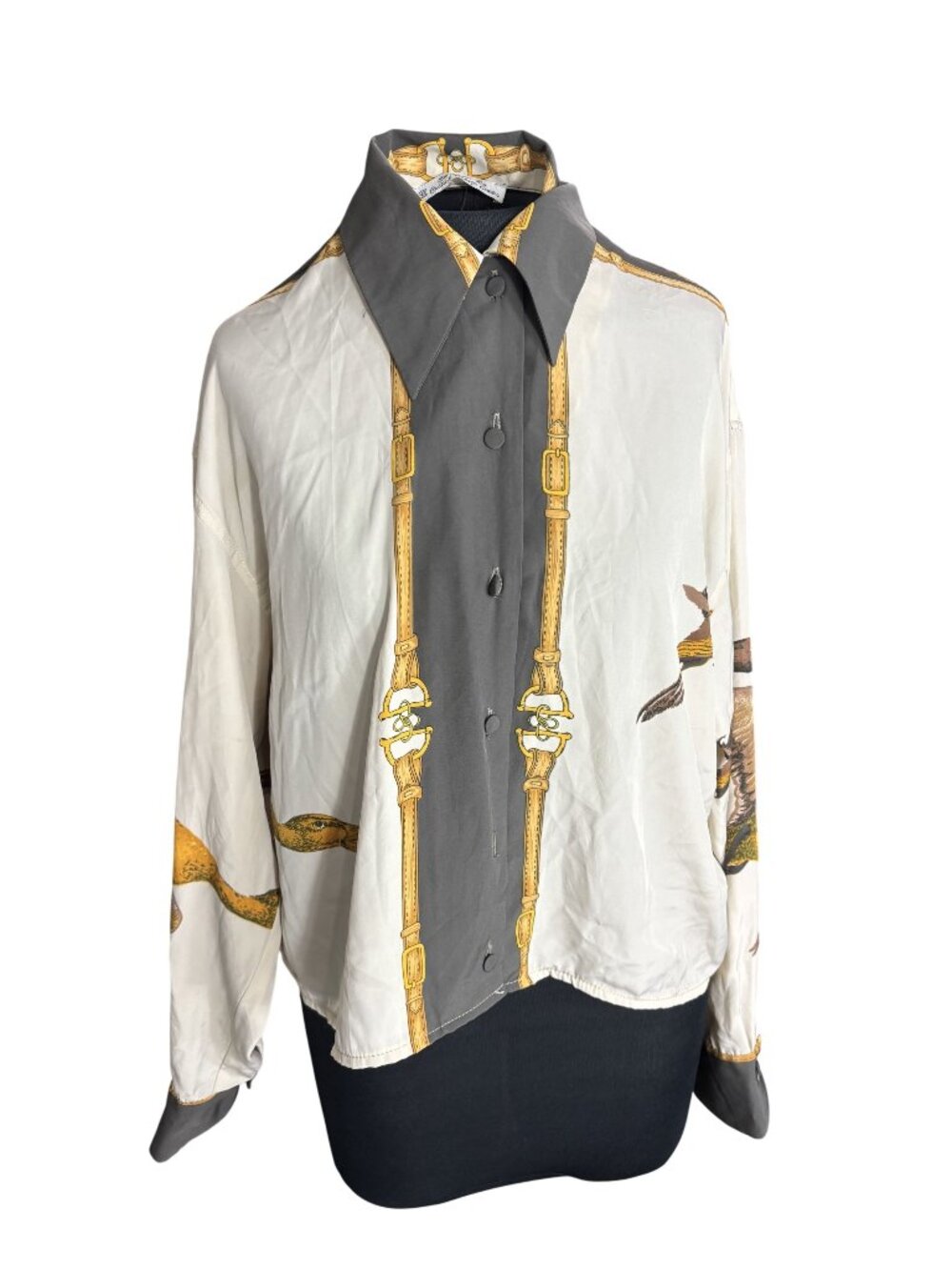 Culture Vintage Eureka Womens Blouse With Duck Print & Golden Details - Made In
